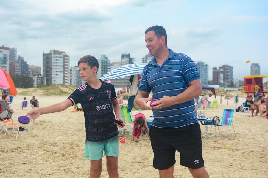 Fachini e o filho Conrado, 13 anos