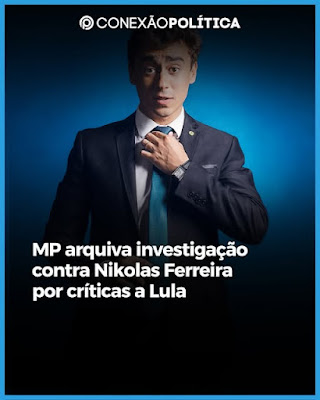 O Ministério Público Eleitoral de Minas Gerais arquivou uma investigação contra o deputado federal Nikolas Ferreira (PL-MG) relacionada a críticas feitas ao presidente Luiz Inácio Lula da Silva (PT) durante a campanha eleitoral de 2022.