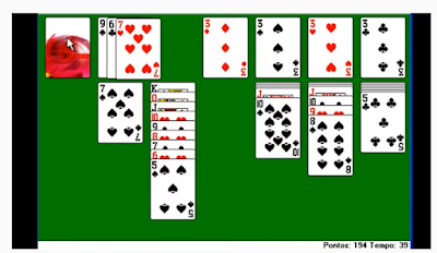 Paciência era um dos jogos mais comuns para entreter os usuários de Windows 7 — Foto: Reprodução / YouTube Marcos Santana
